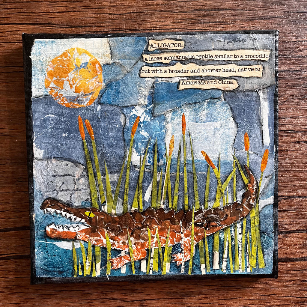 Alligator Original Collage