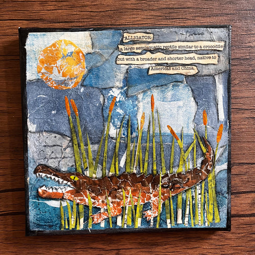 Alligator Original Collage