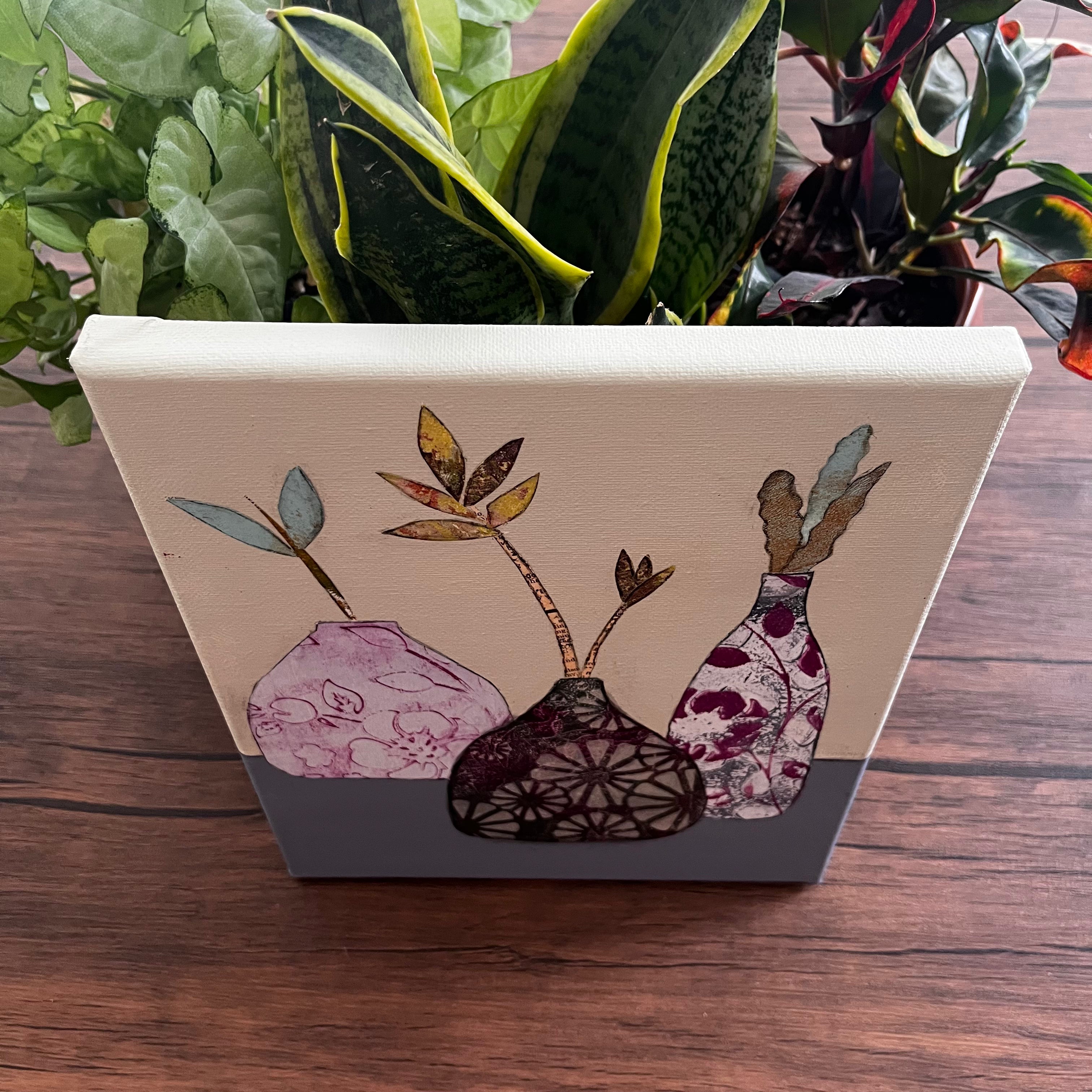 Vases with Flowers - Blue/Purple