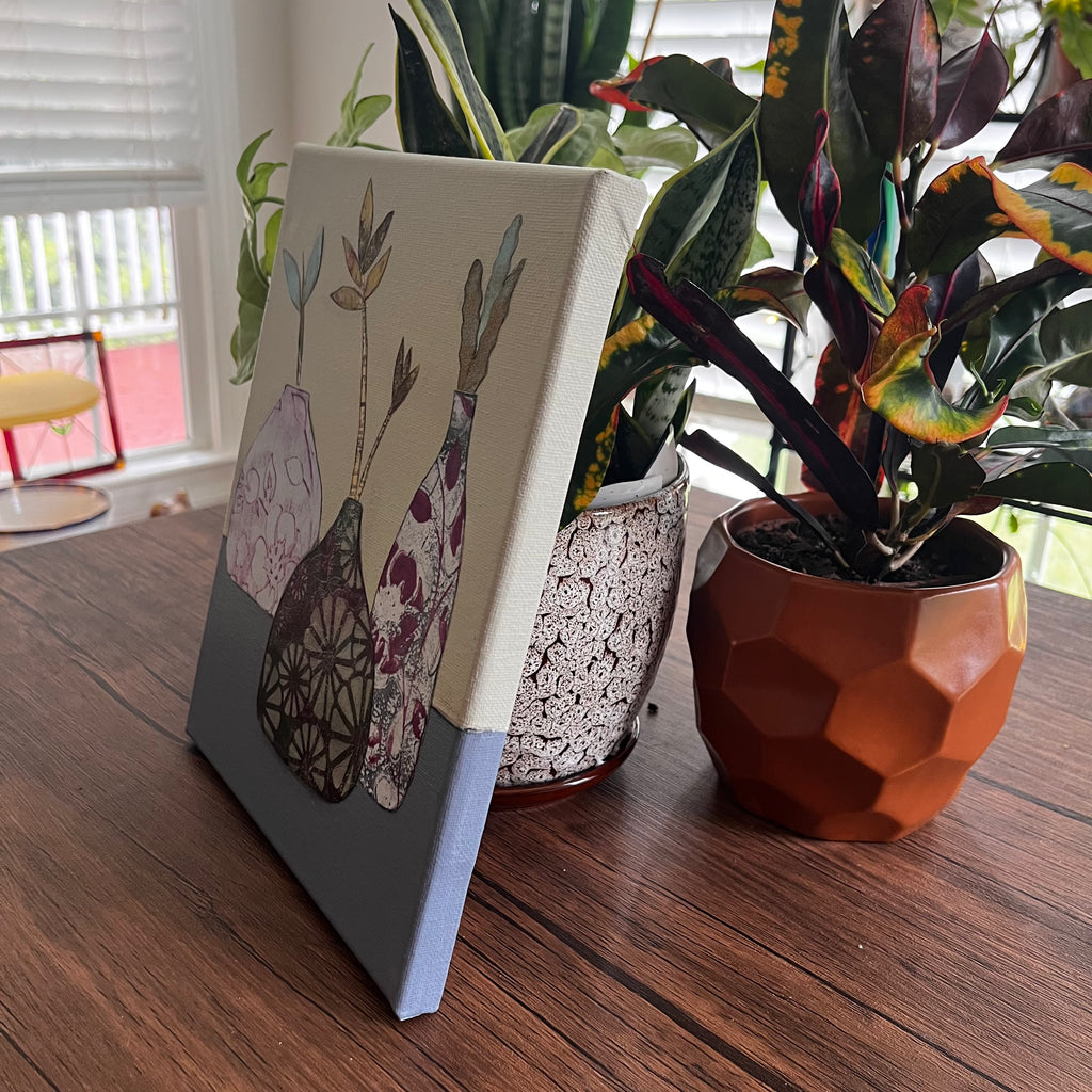 Vases with Flowers - Blue/Purple
