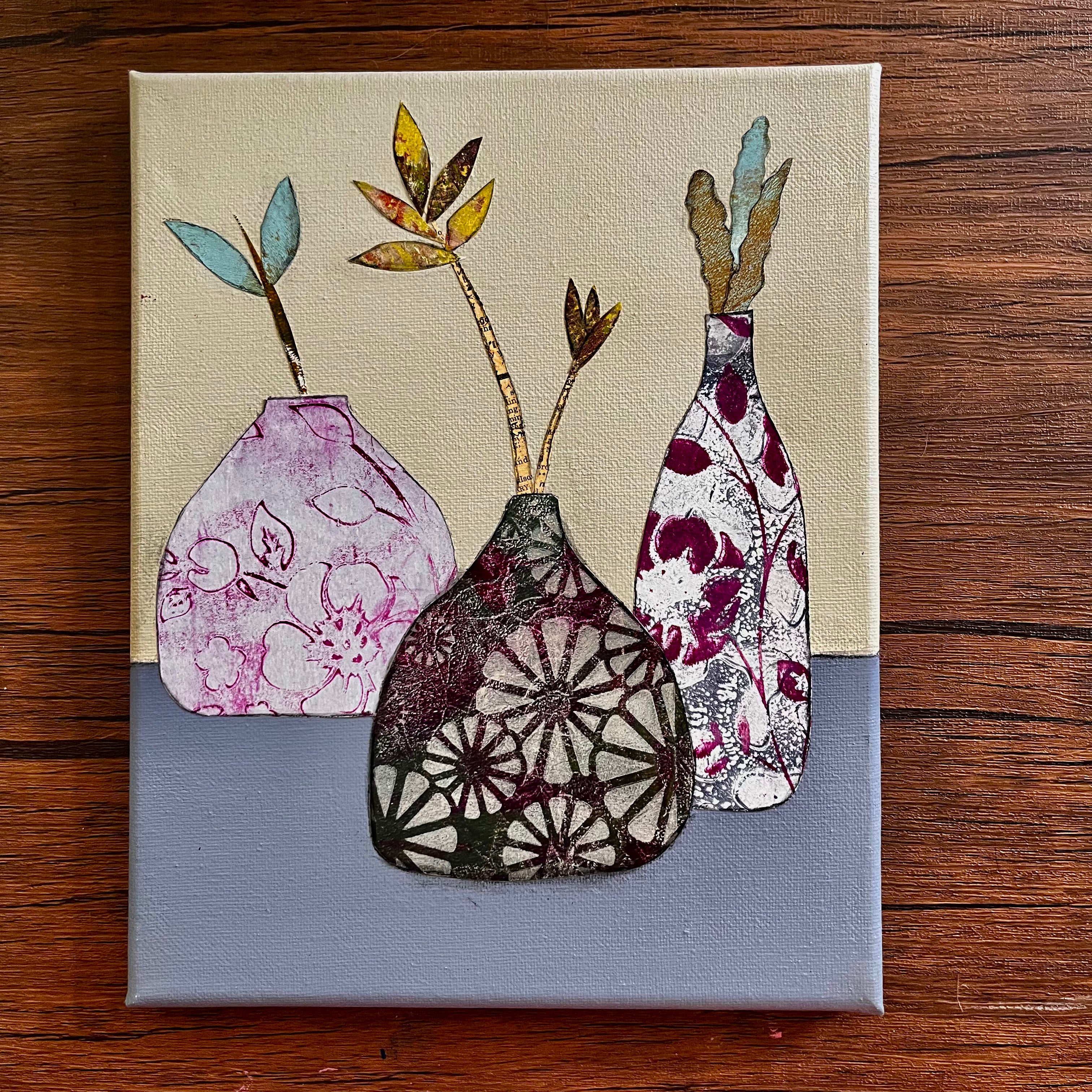 Vases with Flowers - Blue/Purple