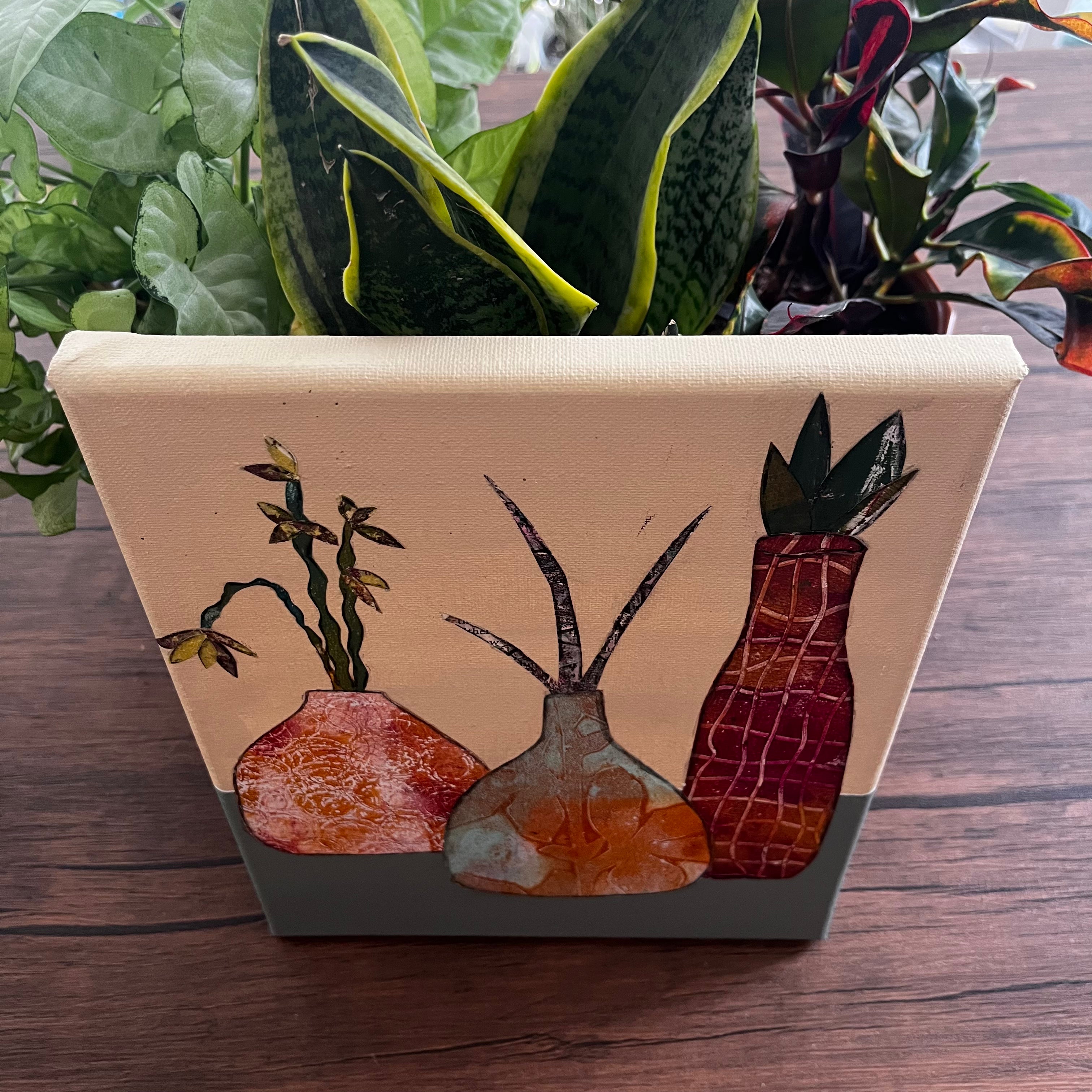 Vases with Flowers - Orange/Purple