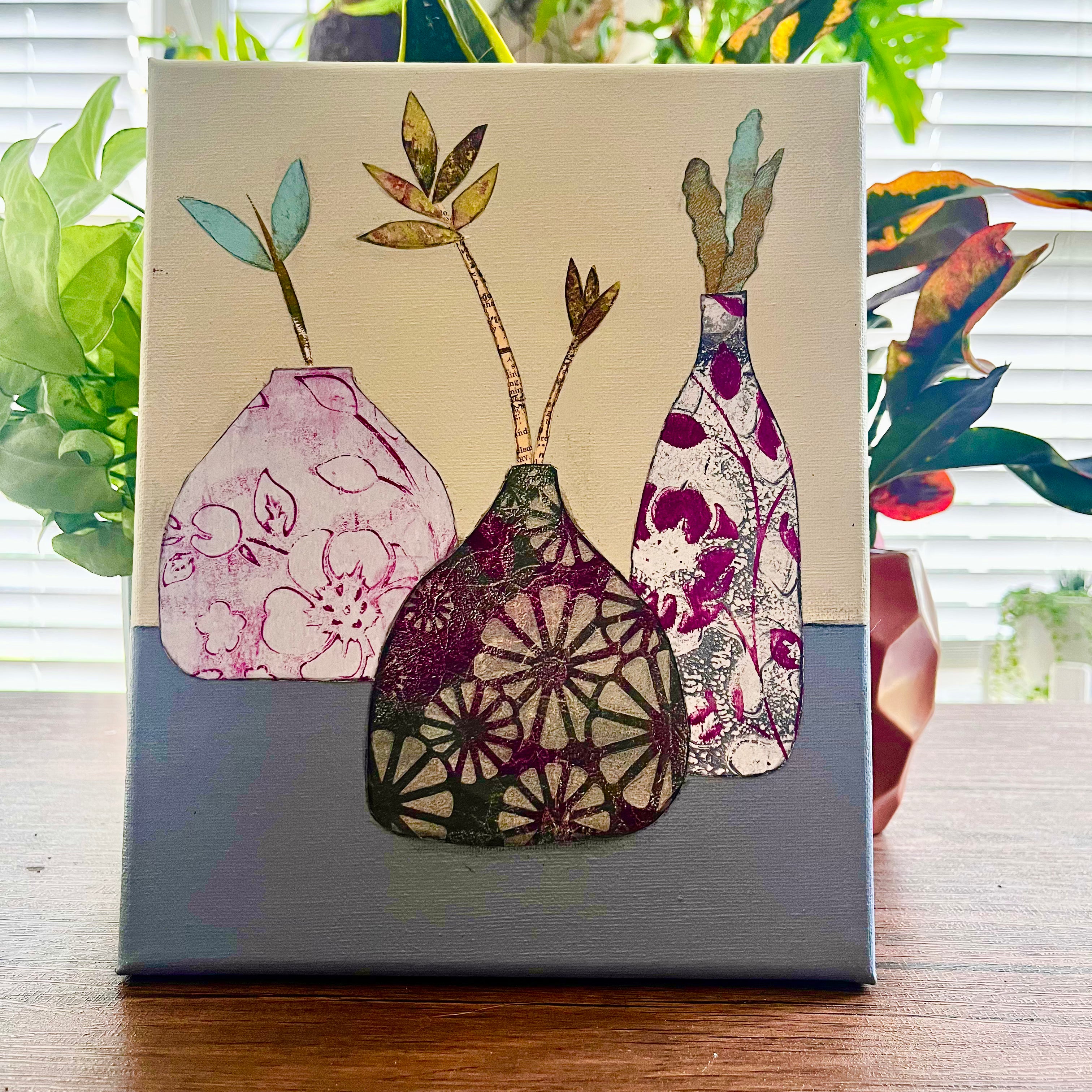 Vases with Flowers - Blue/Purple