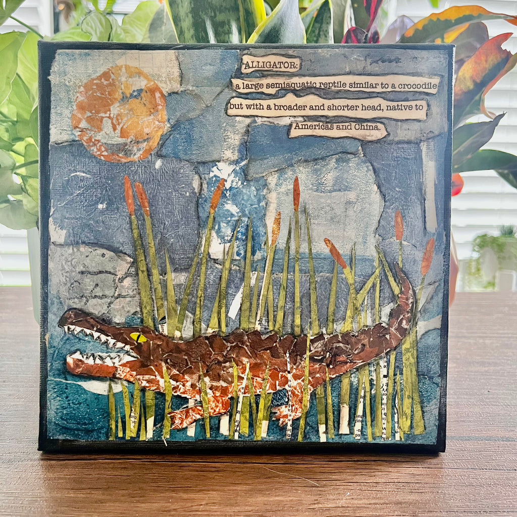 Alligator Original Collage