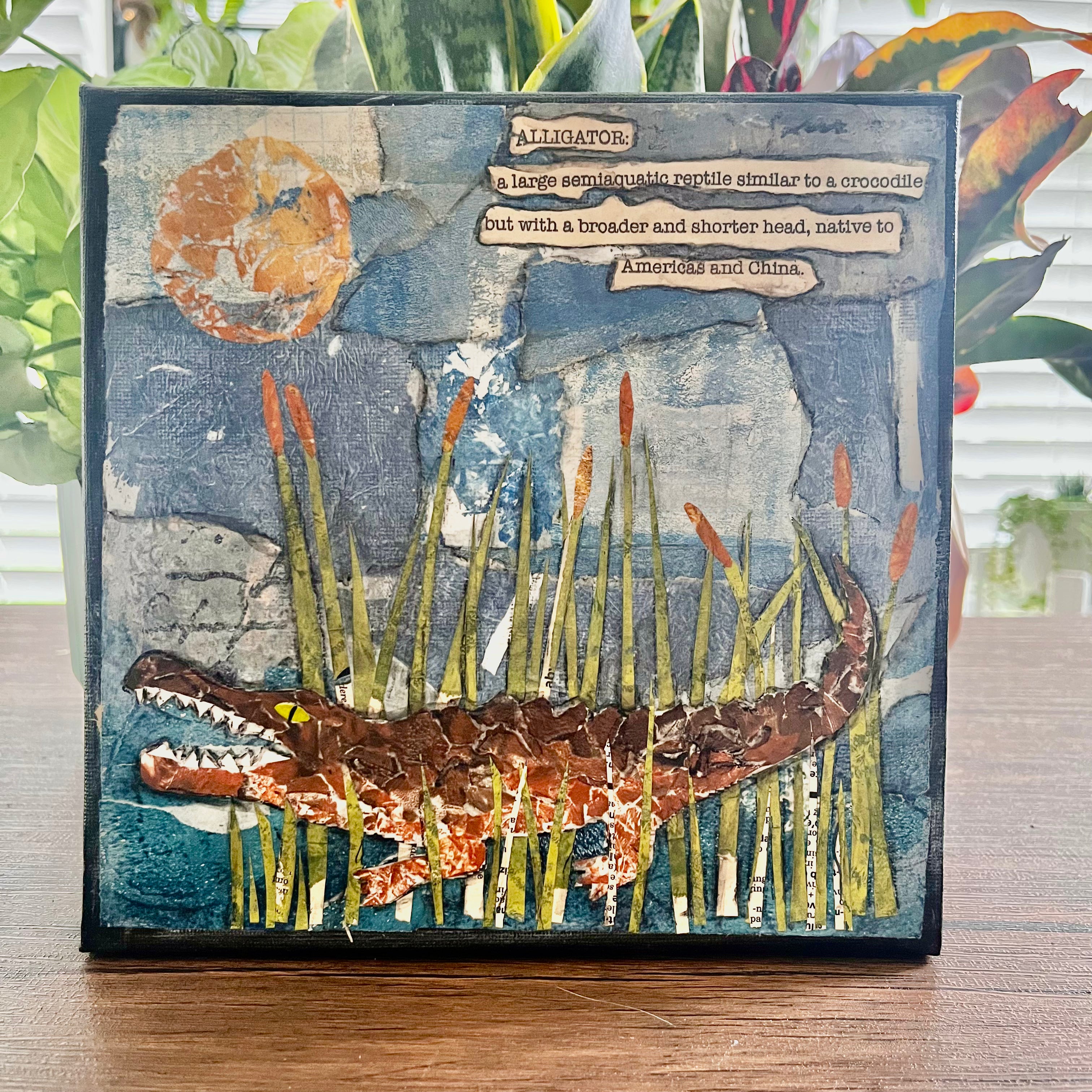 Alligator Original Collage