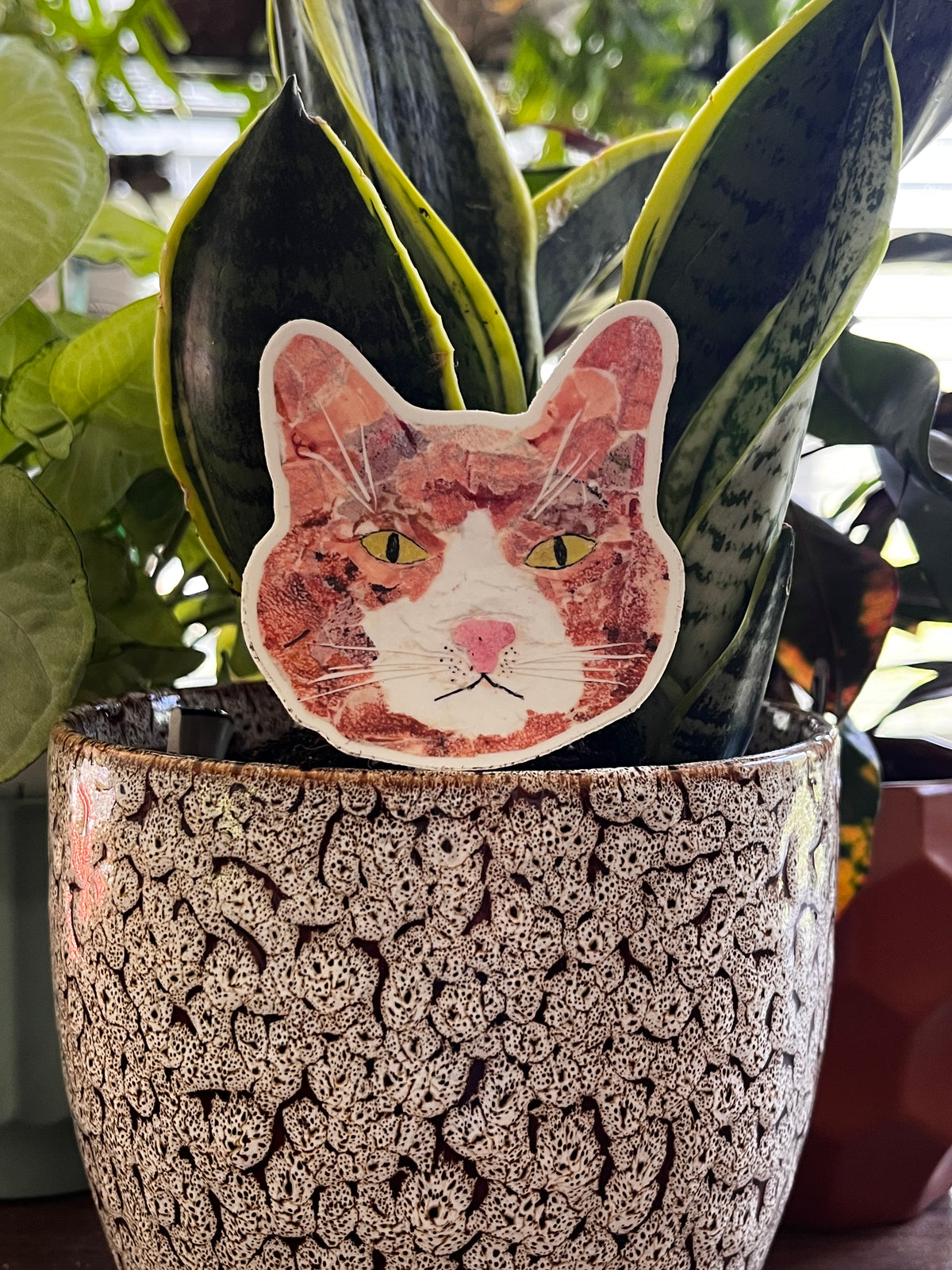 Orange Cat Head Sticker