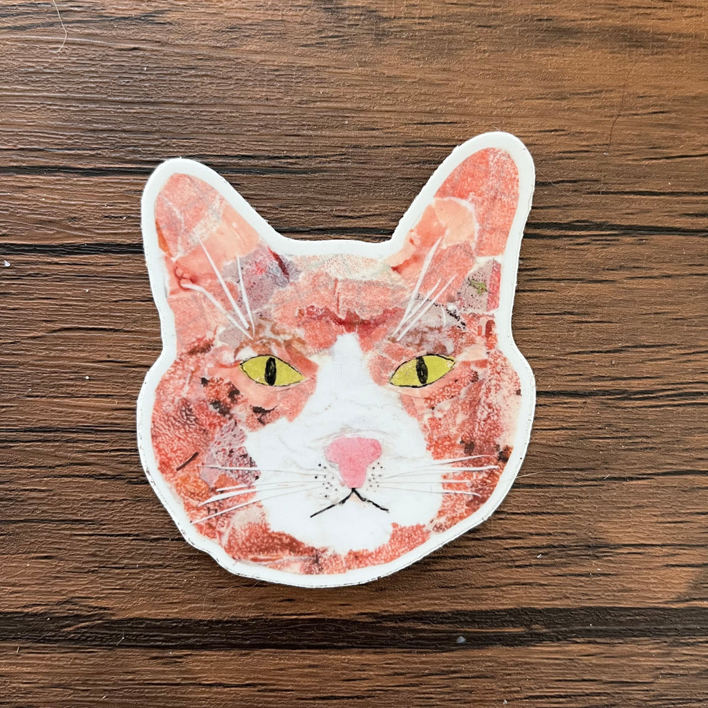 Orange Cat Head Sticker