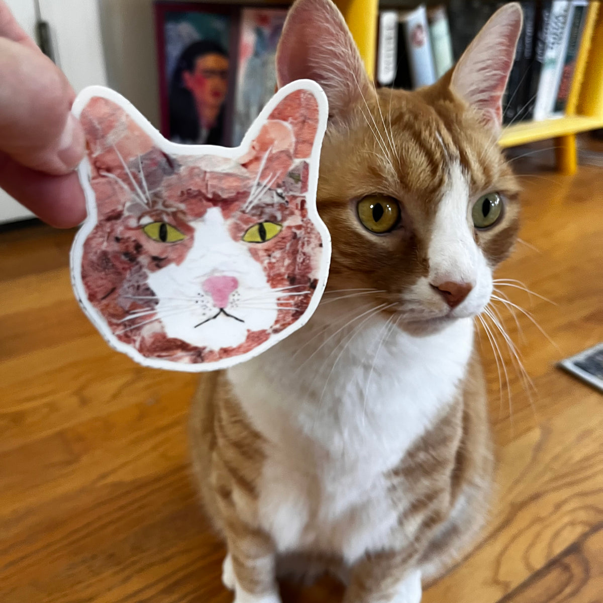 Orange Cat Head Sticker