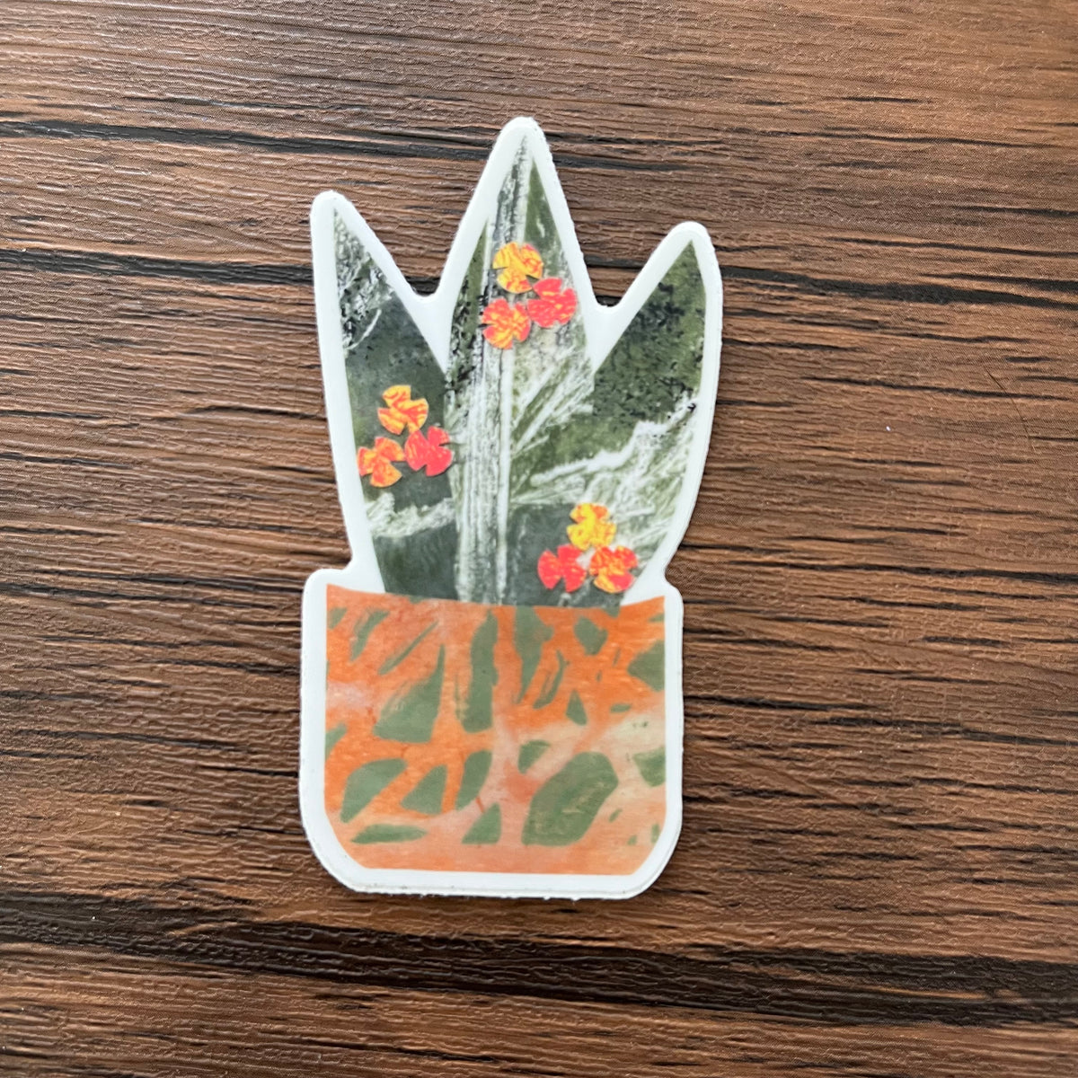 Succulent Plant with Flowers Sticker