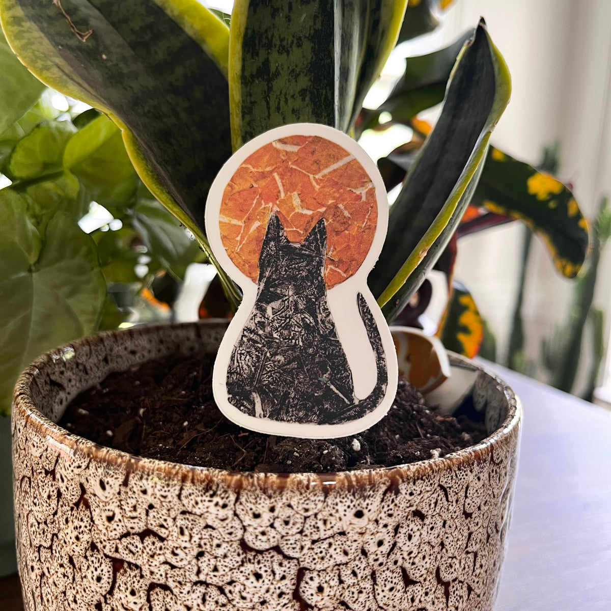 Cat and Moon Sticker