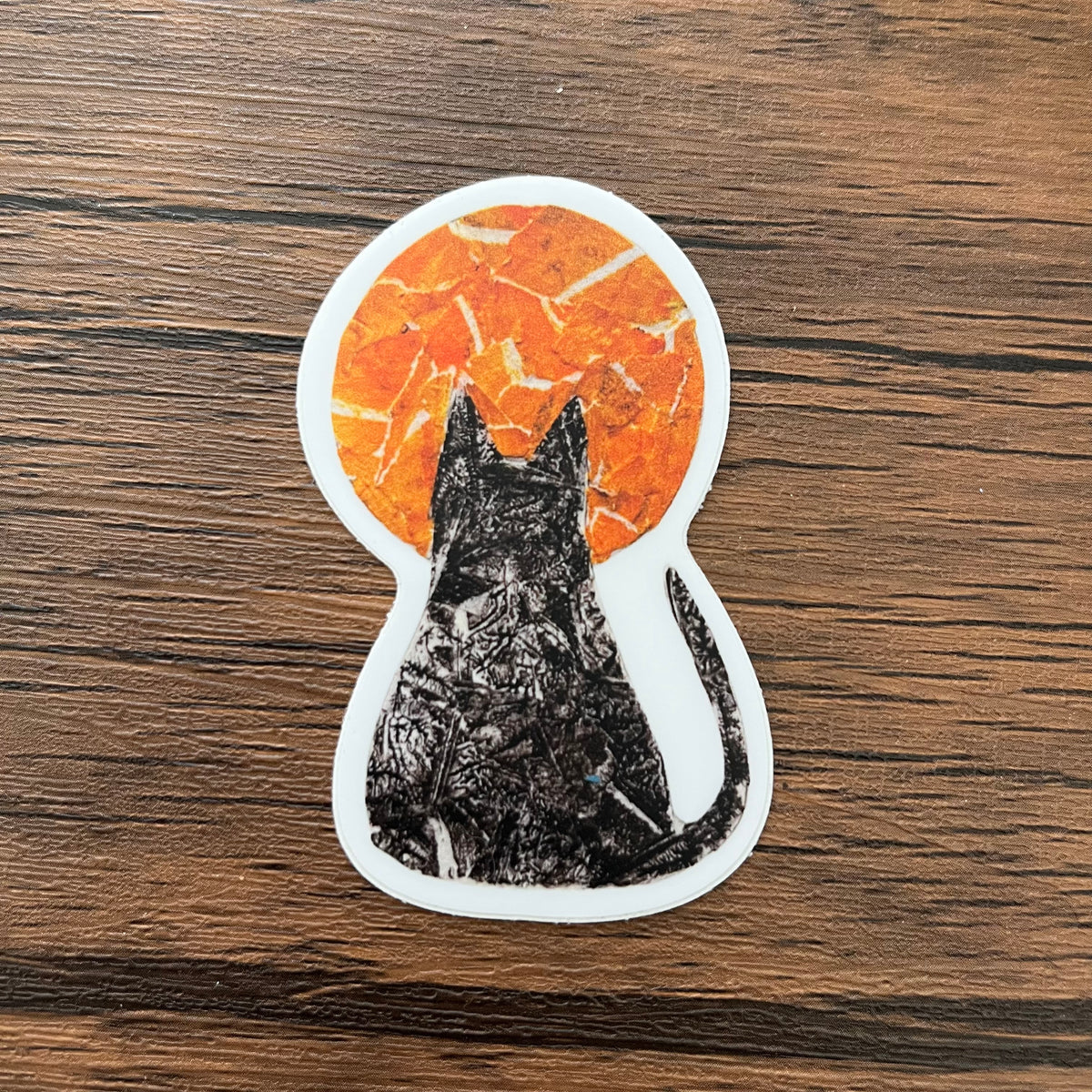 Cat and Moon Sticker