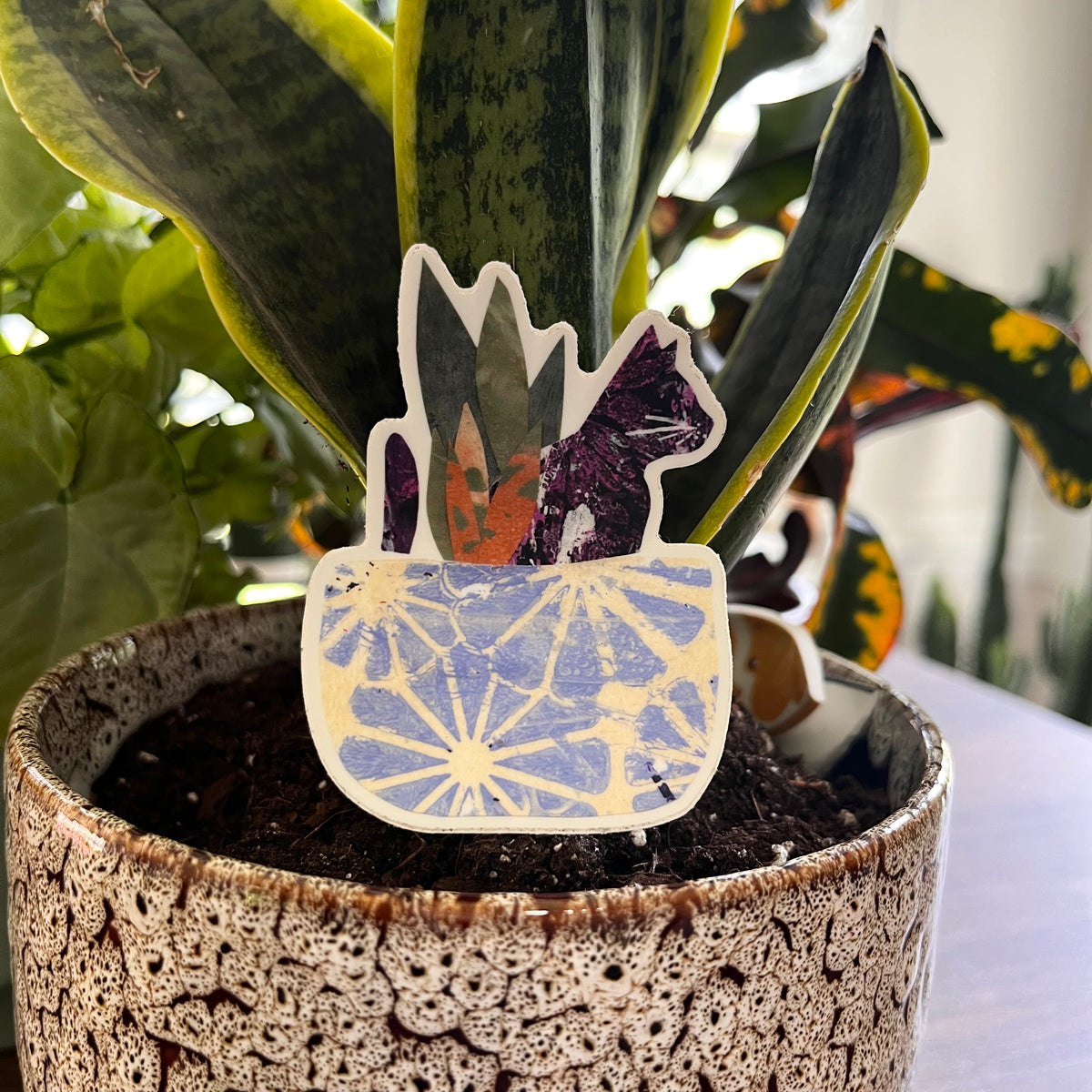 Cat in Plant Sticker