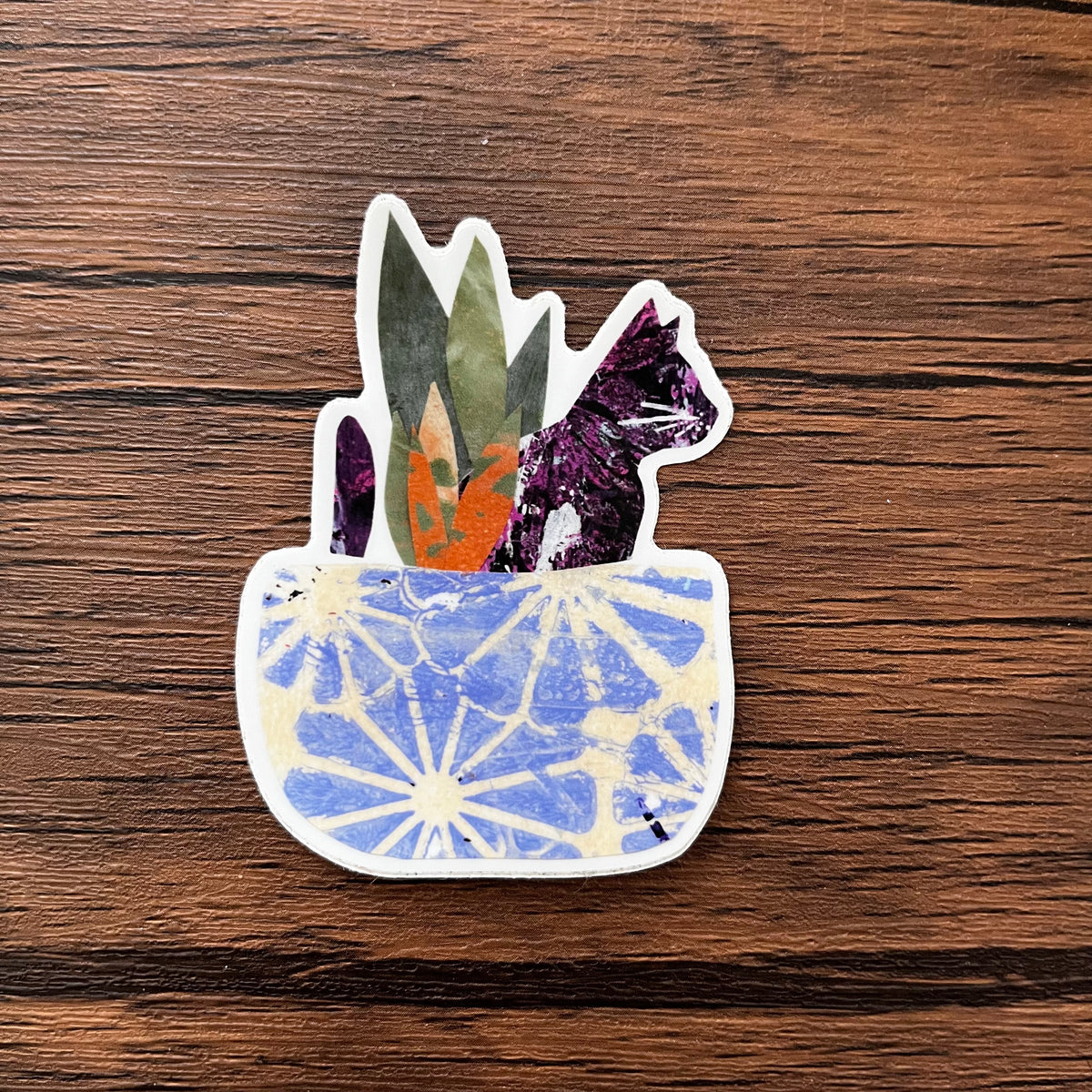 Cat in Plant Sticker