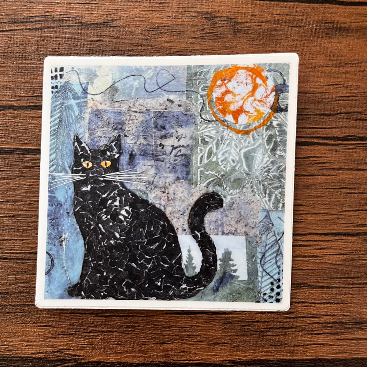 Black Cat Sticker - Square