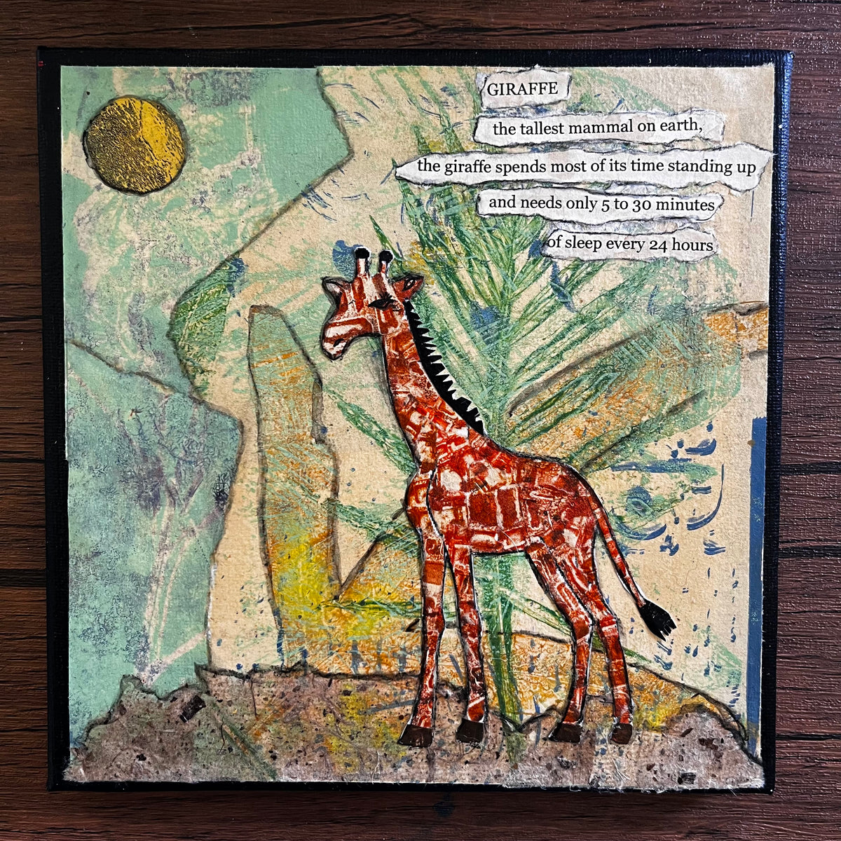 Giraffe Original Collage