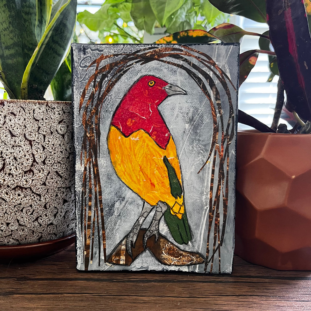 Bower Bird Original Collage