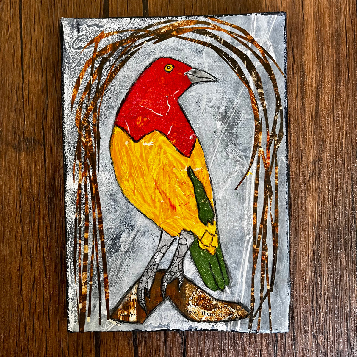Bower Bird Original Collage